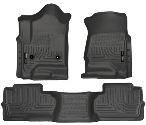 Husky Liners 14 Chevrolet Silverado/GMC Sierra Dbl Cab WeatherBeater Black Front&2nd Seat Floor Line - 98241