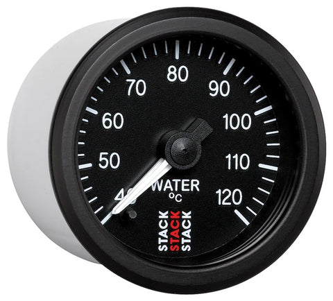 Autometer Stack 52mm 40-120 Deg C 1/8in NPTF Male Pro Stepper Motor Water Temp Gauge - Black - ST3307