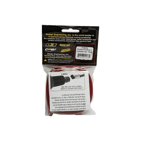 DEI Protect-A-Wire 4 Cylinder Kit - Red - 10576