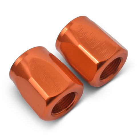 Russell Performance 2-Piece -10 AN Anodized Full Flow Swivel Hose End Sockets (Qty 2) - Orange - 615544
