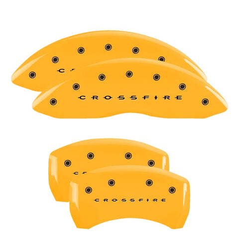 MGP 4 Caliper Covers Engraved F & R Crossfire Yellow Finish Black Char 2005 Chrysler Crossfire - 32010SCRFYL