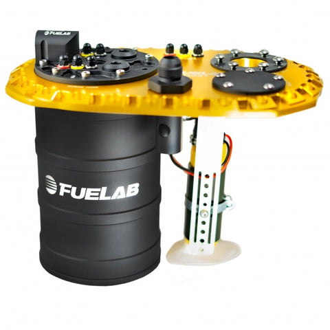 Fuelab Quick Service Surge Tank w/49614 Lift Pump & Dual 340LPH Pumps - Gold - 62723-1