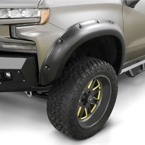 Lund 19-21 Chevy Silverado 1500 RX-Rivet Style Smooth Elite Series Fender Flares - Blk (2 Pc.Front) - RX140SA