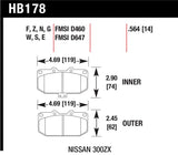 Hawk 06-07 WRX / 89-96 Nissan 300ZX / 89-93 Skyline GT-R Blue 9012 Front Race Pads - HB178E.564
