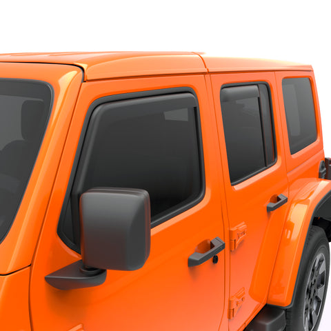 EGR 2018 Jeep Wrangler JL SlimLine In-Channel WindowVisors Set of 4 - Matte Black - 575255