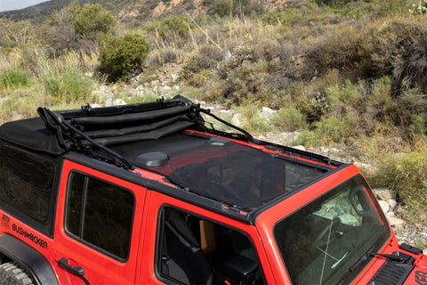 Rampage 2018-2019 Jeep Wrangler(JL) Unlimited Sport 4-Door Mesh Shade Top - Extended - Black - 92525