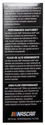 K&N Performance Oil Filter for 14-17 Dodge Durango 3.6L / 14-17 Jeep Grand Cherokee 3.6L - HP-7026