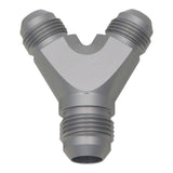 DeatschWerks 8AN Male Flare + 8AN Male Flare to 10AN Male Flare Y Block Fitting - 6-02-0703
