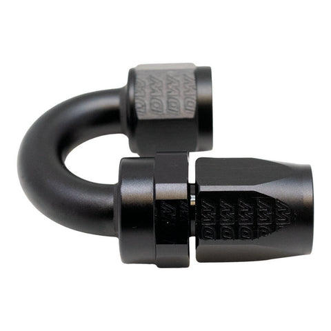 DeatschWerks 8AN Female Swivel 180-Degree Hose End CPE - Anodized Matte Black - 6-02-0808-B