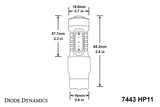 Diode Dynamics 7443 LED Bulb HP11 LED - Amber (Single) - DD0107S