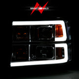 ANZO 2007-2013 GMC Sierra 1500 Projector Headlight Plank Style Chrome w/ Clear Lens Amber - 111483