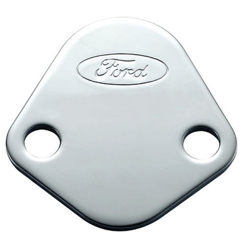 Ford Racing Ford Logo Fuel Pump Blockoff Plate - Chrome - 302-290