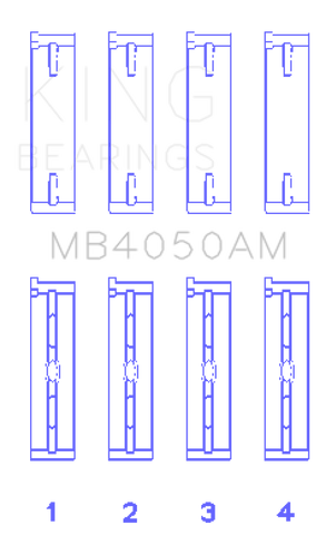 King Mitsubishi 6G74/6G75 3.5L (Size STD) Main Bearing Set - MB4050AM