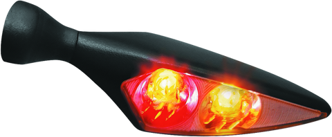 Kuryakyn Rhombus Rear Left Red/Red/Amber Satin Black - 2545