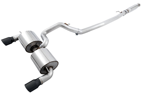 AWE Tuning Ford Focus RS Touring Edition Cat-Back Exhaust - Resonated - Diamond Black Tips - 3020-33042