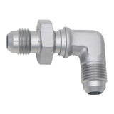 DeatschWerks 6AN Male Flare To 6AN Male Flare Bulkhead Adapter 90-Degree (Incl. Nut) - 6-02-0710