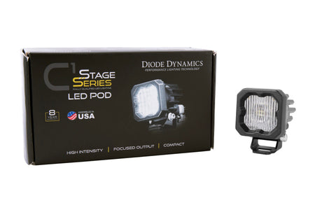 Diode Dynamics Stage Series C1 LED Pod - White SAE Fog Standard WBL Each - DD6846S