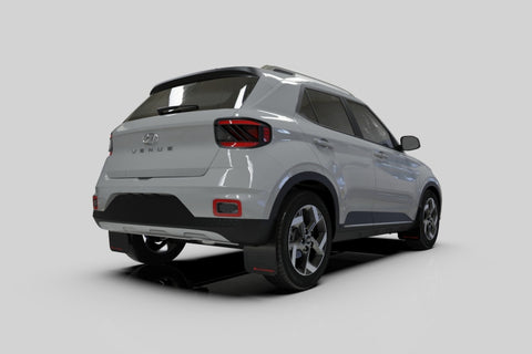 Rally Armor 20-26 Hyundai Venue Black Mud Flap Grey Logo - MF65-UR-BLK/GRY