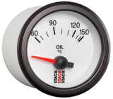 Autometer Stack 52mm 60-150 Deg C M10 Male Electric Oil Temp Gauge - White - ST3259