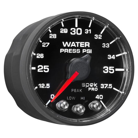Autometer Spek-Pro - Nascar 2-1/16in Water Press 0- 40 psi Bfb - P551328-N1