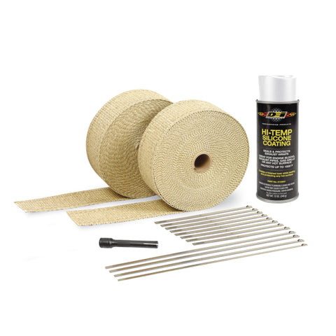 DEI Exhaust Wrap Kit - Tan Wrap and White HT - 10111