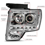 ANZO 2009-2014 Ford F-150 Projector Headlights w/ Halo Chrome (CCFL) G2 - 111297