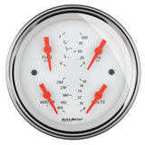 AutoMeter Gauge Quad 3-3/8in. 0 Ohm(e) to 90 Ohm(f)Elec Arctic White - 1314