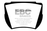 EBC 59-65 Aston Martin DB4 3.7L Convertible Yellowstuff Rear Brake Pads - DP4141R