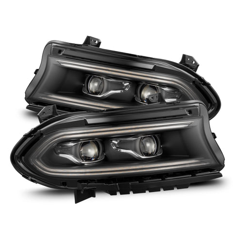 AlphaRex 15-23 Dodge Charger LUXX-Series LED Proj Headlights Black w/Activtn Lgt & Seq.Sig / SB DRL - 880599