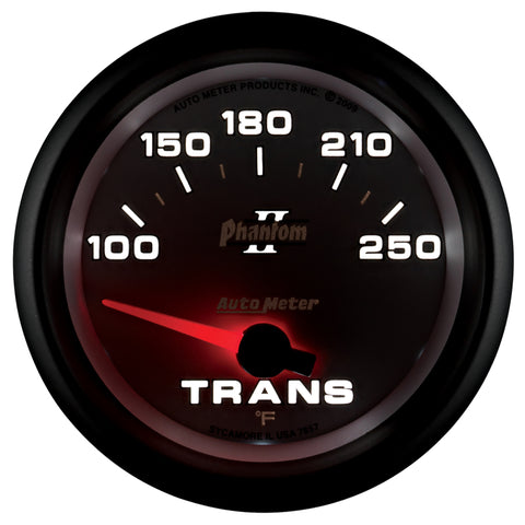 AutoMeter Gauge Transmission Temp 2-5/8in. 100-250 Deg. F Electric Phantom II - 7857