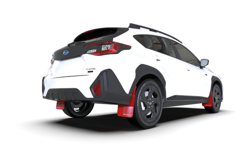 Rally Armor 2024 Subaru Crosstrek Red UR Mud Flap White Logo - MF106-UR-RD-WH