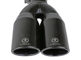 aFe Takeda 304 Stainless Steel Clamp-on Exhaust Tip Black 2-1/2ininlet x 3-1/2in Outlet X 12in L - 49T25374-B121