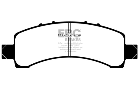 EBC 02 Cadillac Escalade 5.3 (Akebono rear caliper) Extra Duty Rear Brake Pads - ED91667