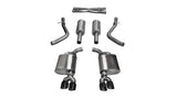 Corsa 15-17 Dodge Challenger Sport Cat-Back Dual Rear Exit with Twin 3.5in Black Pro-Series Tips - 14986BLK