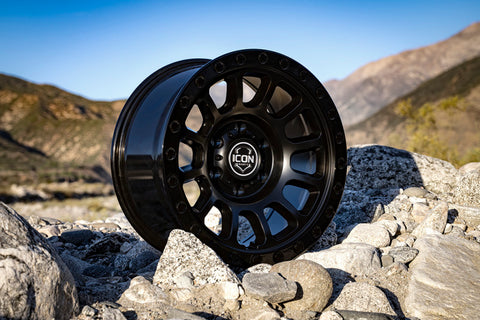 ICON Hulse 17 X 8.5 6 X 120 0mm Offset 4.75in BS Double Black - 8017859447DB
