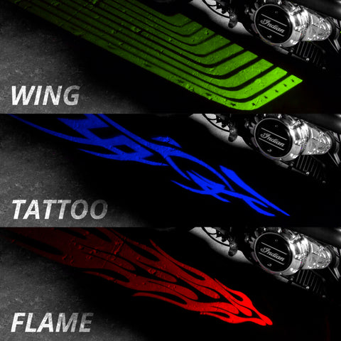 XK Glow Curb FX Bluetooth XKchrome App Waterproof LED Projector Welcome Light Angel Wing Style 4pc - XK-CFX-ADV-WING