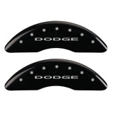 MGP 4 Caliper Covers Engraved Front & Rear With out stripes/Dodge Black finish silver ch - 12124SDD4BK