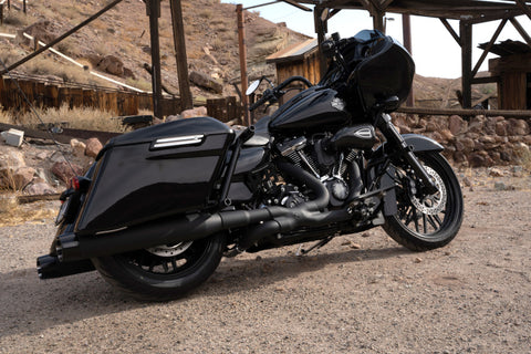 Vance & Hines 17-23 Harley Touring Models Blackbird 450 Slip-Ons - Black Contrast Finish End Caps - 46792