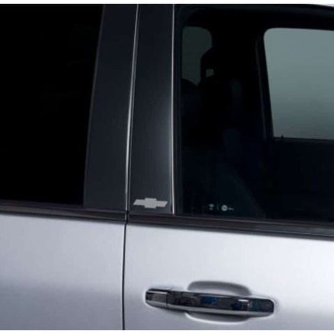 Putco 19-20 Chevy Silv Dbl/Crew Cab - Bow Tie Etching (Black Platinum) Black Platinum Pillar Posts - 402670BPGM-1