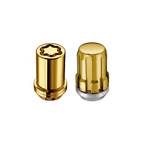 McGard SplineDrive Tuner 5 Lug Install Kit w/Locks & Tool (Cone) M12X1.25 / 13/16 Hex - Gold - 65554GD