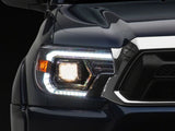 Raxiom 12-15 Toyota Tacoma Axial Series Switchback Projector Headlights- Chrome- Clear Lens - TT23360