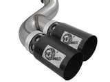 aFe Rebel XD 4in SS DPF-Back Exhaust 17-18 Ford Diesel Trucks V8-6.7L (td) w/ Dual Black Tips - 49-43102-B