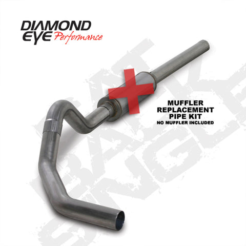 Diamond Eye KIT 4in CB MFLR RPLCMENT PIPE SGL SS: 2004.5-2007.5 DODGE CUMMINS 600 - K4234S-RP