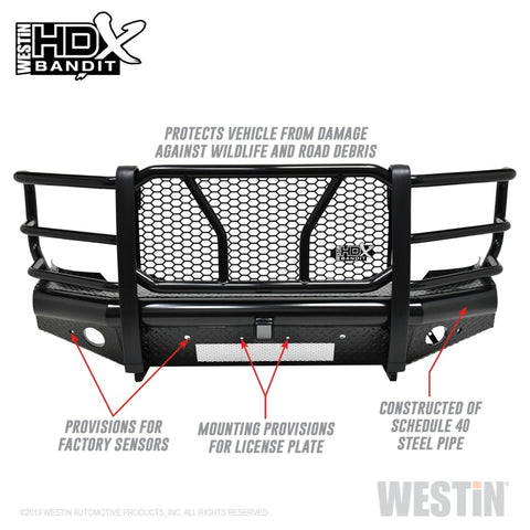 Westin/HDX Bandit 15-19 Chevrolet Silverado 2500/3500 Front Bumper - Black - 58-31155