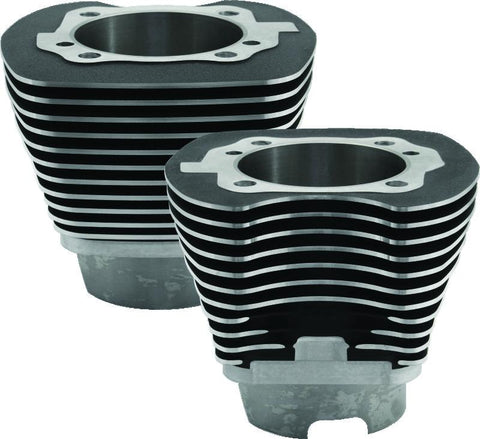S&S Cycle 2007+ BT 4-1/8in Bore 5.004in Cylinder Set - Wrinkle Black - 910-0401