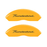 MGP 4 Caliper Covers Eng Fr No Bolts/TBird Rr No Bolts/TBird Yel Finish Blk Char 05 Ford Thunderbird - 10086STDBYL