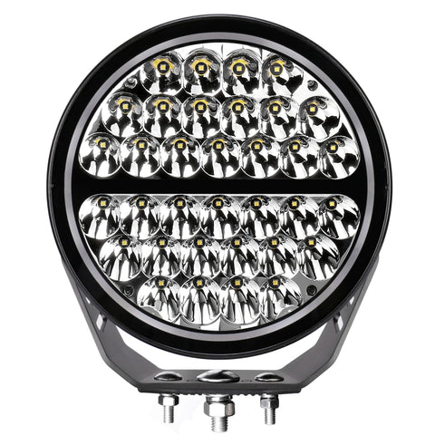 Go Rhino Xplor Blackout Series Round Single LED Spot Light Kit w/DRL (Surface Mount) 9in. - Blk - 751700911SRS