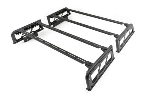 DV8 Offroad 07-23 Toyota Tundra / 09-23 Ford F150 Raptor MTO Series Bed Rack -  2pc Adj. - RRUN-03
