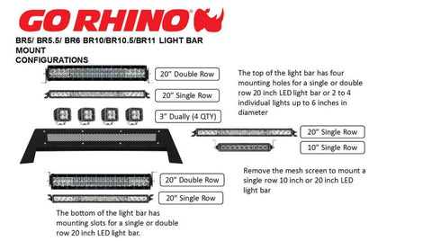 Go Rhino 14-15 Chevy Silverado 1500 BR5 Light bar mount - 26373T
