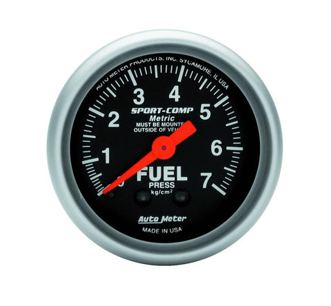 Autometer Sport-Comp 52mm METRIC Fuel Pressure Mechanical Gauge - 3312-J